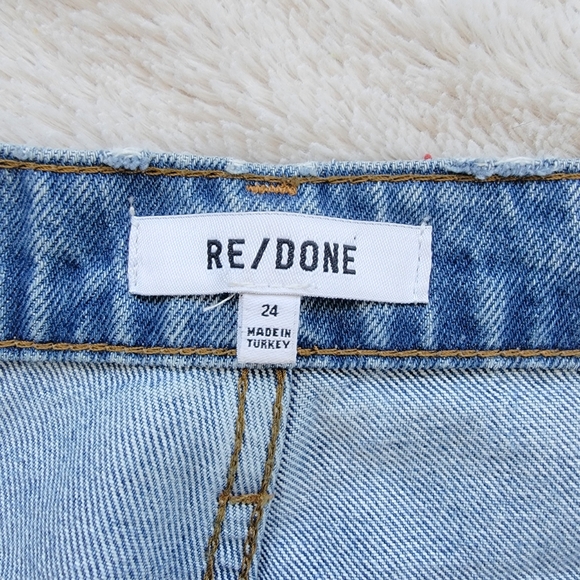 Re/Done High Rise Lightly Distressed Straight Leg Jeans - Picture 5 of 5